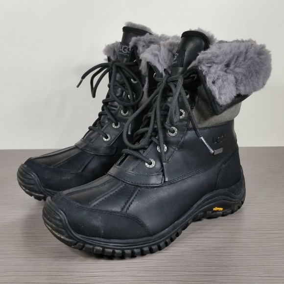 UGG Adirondack II Waterproof Boot, Black Leather, Womens Size 8.5 US / 39.5 - Picture 3 of 16